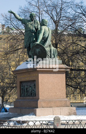 Monument en bronze de citoyens russes minine et Pojarski Banque D'Images