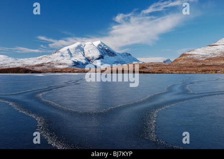 Cul Beag et Lochan un ais, Inverpolly, Highland, Scotland, UK. Banque D'Images