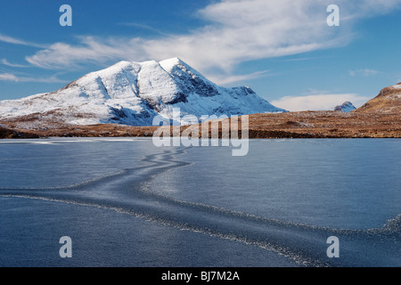 Cul Beag et Lochan un ais, Inverpolly, Highland, Scotland, UK. Banque D'Images