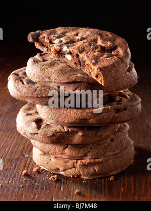 Et l'écrou au chocolat biscuits puce Banque D'Images