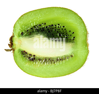 Tranche de kiwi isolated on white Banque D'Images