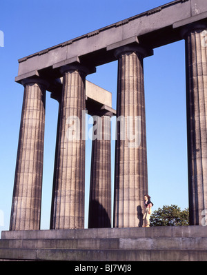 Les colonnes du Parthénon, Carlton Hill, Édimbourg, Écosse, Royaume-Uni Banque D'Images