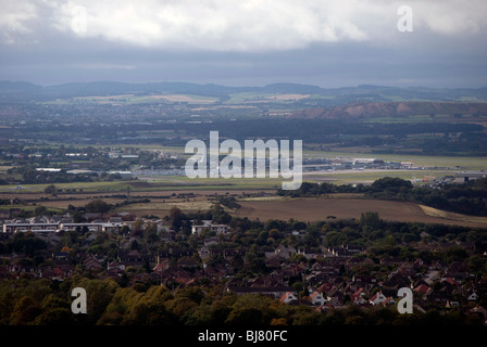 Voir d'Édimbourg à l'ouest en direction de l'aéroport de Corstorphine Hill Tower. Banque D'Images