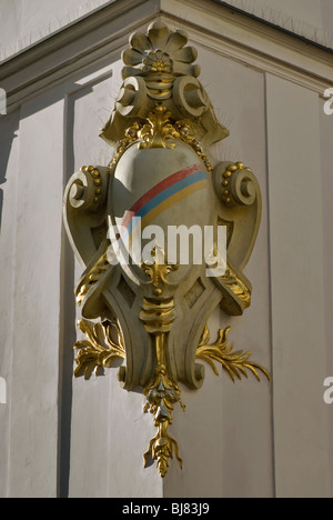 Maison à médaillon, à Cieszyn Śląskie, Pologne Banque D'Images