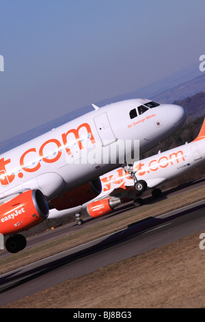 Easyjet Airbus A319 de la compagnie aérienne d'atterrissage avion Banque D'Images