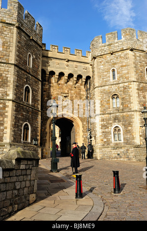 Entrée principale du château de Windsor, Berkshire, Angleterre Banque D'Images