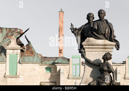 Ruines du manège militaire de Québec (Manège Militaire de Québec) après l'incendie le 4 avril 2008. Banque D'Images