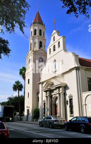 Basilique Cathédrale de Saint Augustine, Floride, propose la plus ancienne paroisse catholique de l'United States Banque D'Images