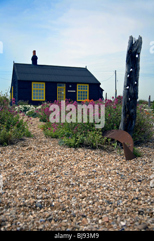 Perspective cottage à Dungeness, Kent, Angleterre Banque D'Images