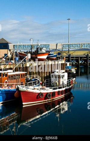 Dh STROMNESS ORKNEY Barques le long de la jetée du port de Stromness quay Banque D'Images
