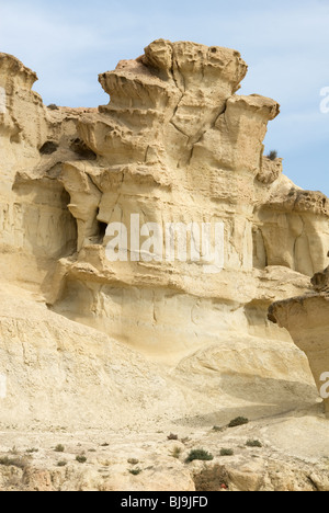 Des érosions grès naturel à près de Bolnuevo Puerto de Mazarron Murcia Costa Calida Espagne Banque D'Images