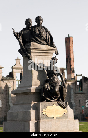 Ruines du manège militaire de Québec (Manège Militaire de Québec) après l'incendie le 4 avril 2008. Banque D'Images