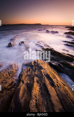 Lever du soleil à Portscatho Cornwall, England UK Banque D'Images