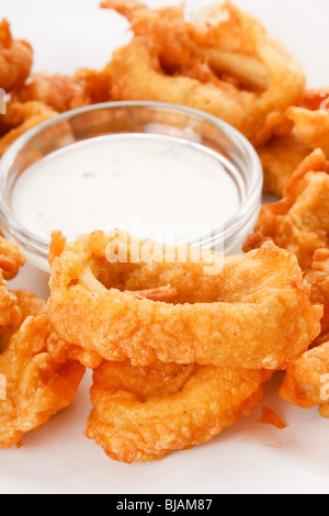 Calmars frits. Banque D'Images