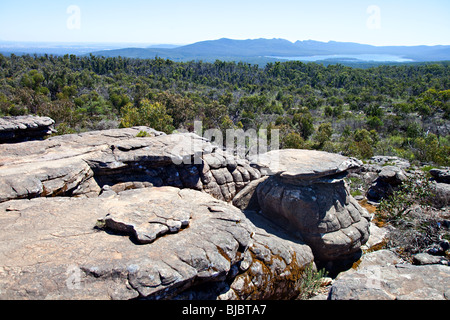 Le Parc National des Grampians vu de Reed Lookout, Victoria, Australie Banque D'Images