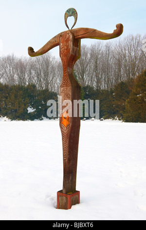 Bataille de Mohacs 1526 Memorial Park dans la neige , Hongrie - photos Banque D'Images