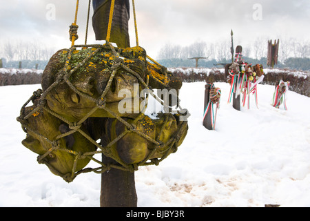 Bataille de Mohacs 1526 Memorial Park dans la neige , Hongrie - photos Banque D'Images