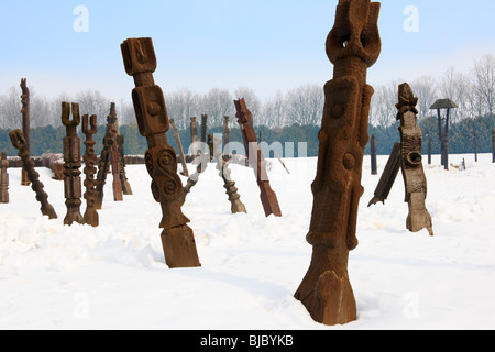 Bataille de Mohacs 1526 Memorial Park dans la neige , Hongrie - photos Banque D'Images