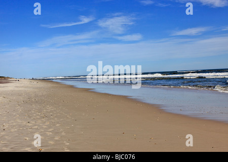 Smith Point Beach sur l'océan Atlantique, Long Island, NY Banque D'Images