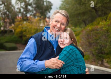 Grand-père et petite-fille de 12 ans. M. Pearson Myrleen Banque D'Images