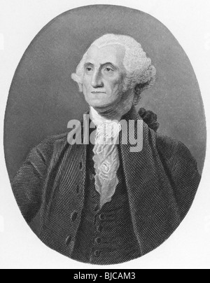 George Washington (1731-1799) gravure sur des années 1800. Banque D'Images