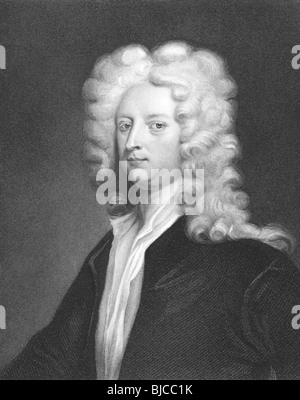 Joseph Addison (1672-1719) gravure sur des années 1800. L'essayiste anglais, poète et homme politique. Banque D'Images