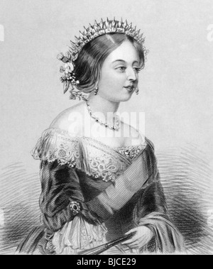 La reine Victoria (1819-1901) gravure sur des années 1800. Reine de Grande-Bretagne au cours de 1837-1901. Banque D'Images