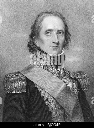 Jean-de-Dieu Soult (1769-1851) gravure sur des années 1800. Général et homme d'État français, nommé maréchal de l'Empire en 1804. Banque D'Images