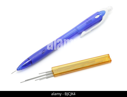 Portemine et mène sur fond blanc Banque D'Images