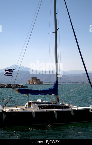 À l'île de Bourtzi Nauplie, Péloponnèse, Grèce Banque D'Images