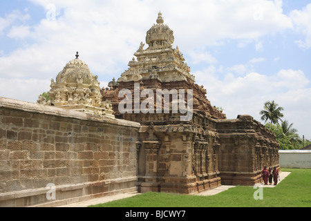 Vaikuntha perumal ; temple dédié au dieu Vishnu ; construit en l'an 674-800 ; Kanchipuram district de l'État ; l'Inde ; Tamilnadu Banque D'Images