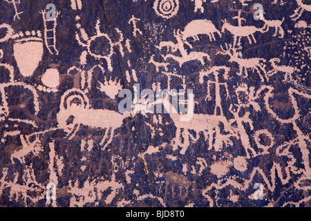 Journal de pétroglyphes Rock Recreation Site près de Canyonlands National Park, en Utah. Banque D'Images