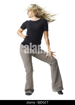 Young woman dancing Banque D'Images