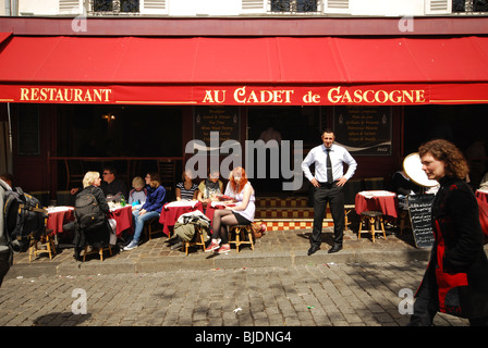 Restaurant au cadet de Gascogne, Place du Tertre, Montmartre Paris France Banque D'Images