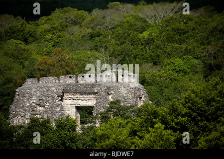 Un bâtiment de les ruines Maya de Becan en état de Campeche au Mexique sur la péninsule du Yucatan, 10 juin 2009. Banque D'Images