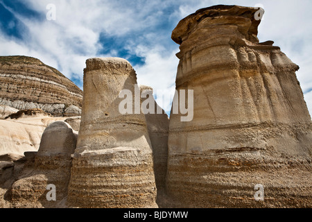 Hoodoos près de Drumheller - Alberta - Canada Banque D'Images