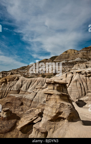 Hoodoos près de Drumheller - Alberta - Canada Banque D'Images