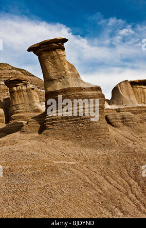 Hoodoos près de Drumheller - Alberta - Canada Banque D'Images