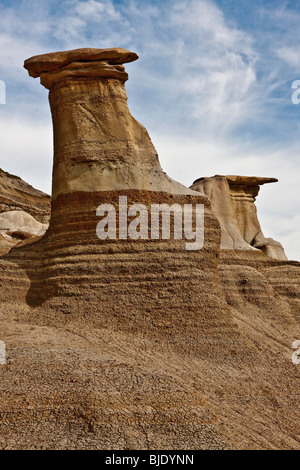 Hoodoos près de Drumheller - Alberta - Canada Banque D'Images