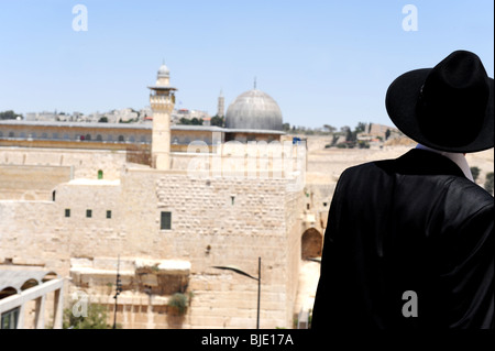 Juif orthodoxe mosquée al-Aqsa Banque D'Images