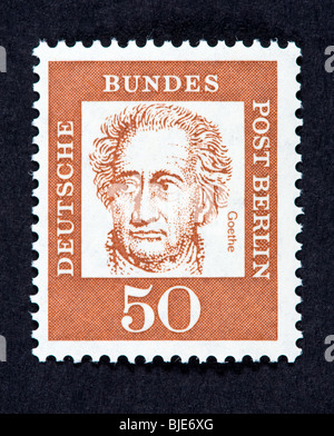 Timbre-poste représentant de Berlin, Johann Wolfgang von Goethe. Banque D'Images