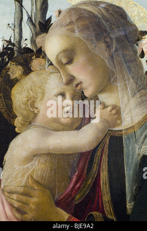 Alesandro Filipepi Botticelli aka la Vierge et l'enfant avec le jeune Jean-Baptiste 1470 XV ème siècle École italienne Huile sur Banque D'Images