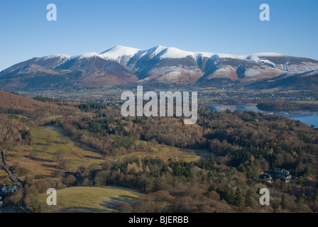 Le Massif de Skiddaw enneigées Cat Bells Banque D'Images