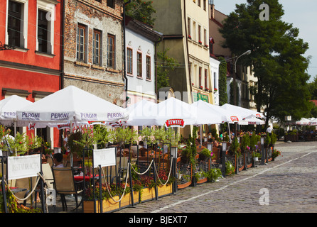 Restaurants en plein air de Kazimierz, Cracovie, Pologne Banque D'Images