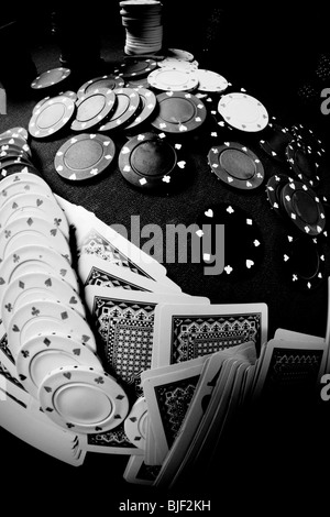 Jeu de poker prises avec objectif fisheye Banque D'Images