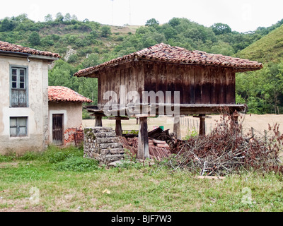 Orreo (ancienne construction typique des Asturies, au nord de l'Espagne) Banque D'Images