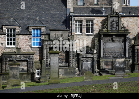 Greyfriars Kirkyard en décorations murales à Édimbourg, en Écosse. Banque D'Images