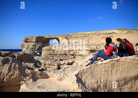 Fenêtre d'azur, Dwejra, San Lawrenz, Gozo, Malte Banque D'Images