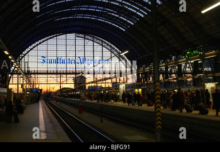 Hall de la gare principale de Francfort, Allemagne Banque D'Images