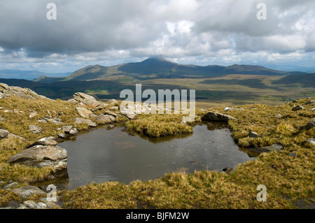 Croagh Patrick à partir de la crête des montagnes Sheeffry, Comté de Mayo, Irlande Banque D'Images